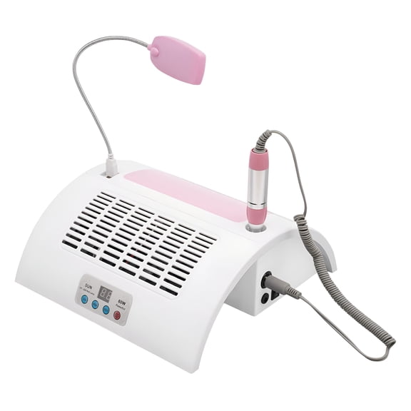 HIBIBUD Nail Dust Collector 5-In-1,Professional Collector Dust Extractor,Electric Nail Drill Machine,Charging and Lighting Nail Machine W/Uv + Led Lamp for Salon&Home (60W)