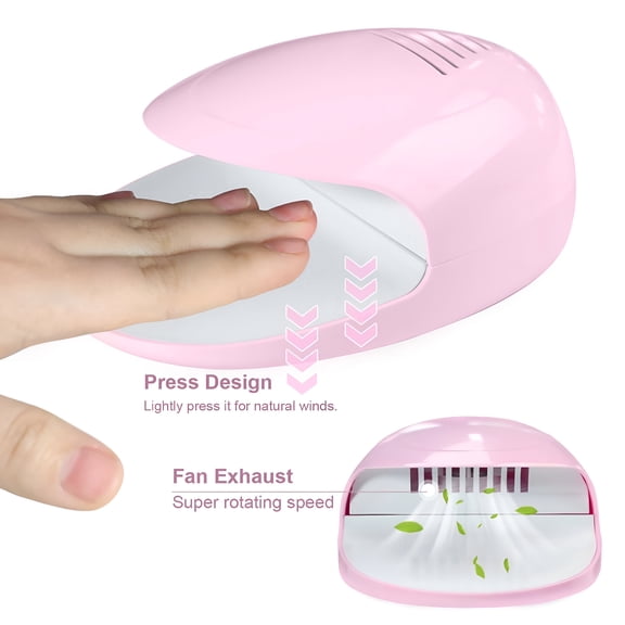 HIBIBUD Nail Fan Dryer Nail Oil Blower, Battery Operated Fast-Drying Nail Polish Dryer for Kids Adults, Safe Manicure Tool for Home, Travel Salon Use