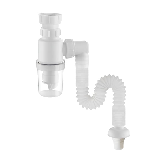 HIBIBUD No Need Tools Easy Install Bathroom Sink Drain Kit,Plumbing,Fits for 1-1/4''&1-1/2'' Drain Hole,RV Bathroom Sink Drain Strainer Cover Stopper p trap Flex-drain Drainage Pipe Drain Pipe