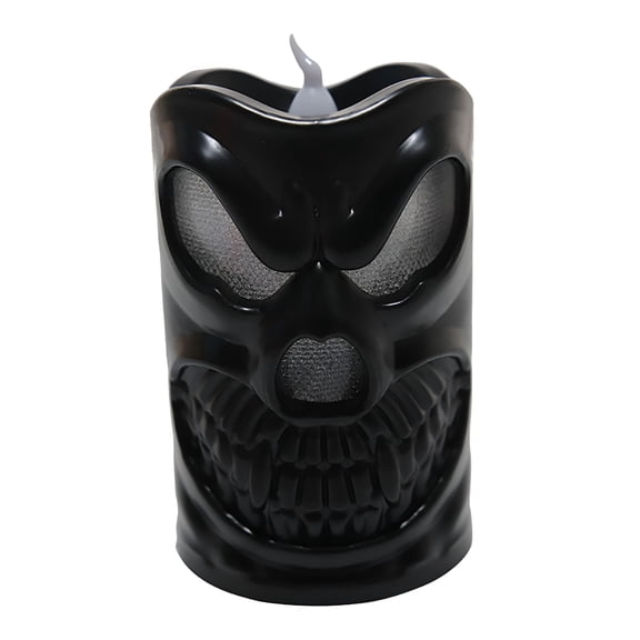 HIBIBUD Night Lights Halloween Candles Scary Face Battery Operated Flameless Candle Tealights For Halloween Party Festive