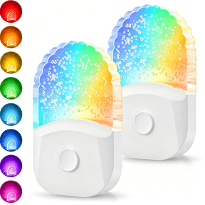 HIBIBUD Night Lights Plug Into Wall,Color Changing Night Light for Kids,8-Color Rgb Led Nightlight with Dusk to Dawn Sensor for Bathroom Decor,Children Room