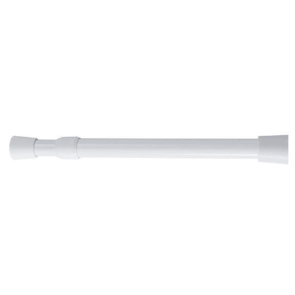 HIBIBUD No-Drill Adjustable Shower Curtain Rod, Spring Spiral Tension Rod with Anti-Slip Ends, Curved Bathroom Rod for Apartments and Rentals