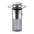 thumbnail image 1 of HIBIBUD No-Tool Install Sink Drain Stopper,Sink Stopper,Kitchen Drain Stopper,Universal 1.1"-1.58" Fit,Rustproof Brass Core,Clog Prevention Hair Catcher,Modern Design for Bathroom/Kitchen Sinks, 1 of 7