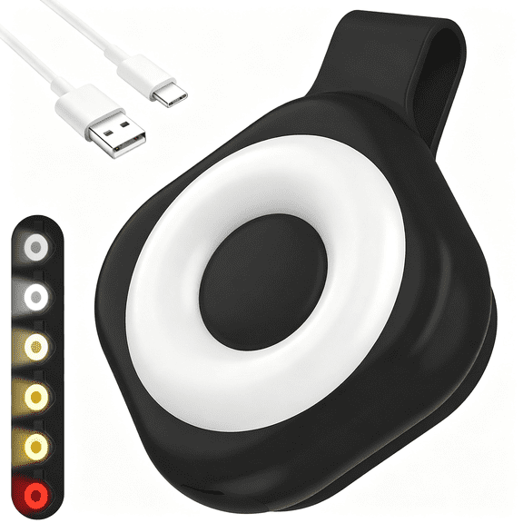 HIBIBUD Nurse Night Light Clip for Badge - Rechargeable Magnetic Badge Light with 6 Brightness&3 Color Modes,Hands-Free Nurse Essentials for Night Shift,Purse Light for Walking,Camping Black
