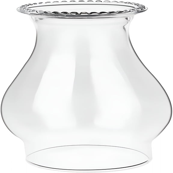 HIBIBUD Oil Lamp Chimney Replacement, Clear Wave Style Hurricane Glass Shade for Kerosene Lamps, 3 Inch Base, High-Temp Hand-Blown Glass