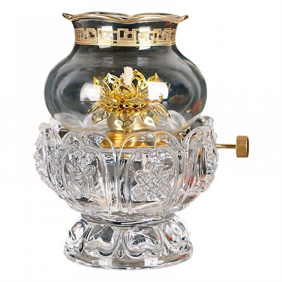 HIBIBUD Oil Lamp,Traditional Butter Lamp Lamp Oil for Indoor Use,Unique Cultural Decor Oil Lamps for Indoor Use,White,6*6*10in