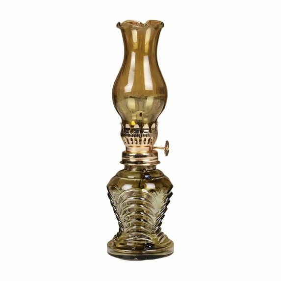 HIBIBUD Oil Lamp,Warm Ambient Glow Lamp Oil for Indoor Use,Romantic Evening Lighting Glass Lamp,Yellow,2.4*2.4*7.9in