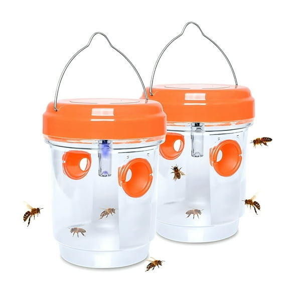 HIBIBUD Outdoor Solar Wasp & Bee Trap,Waterproof Insect Killer for Orchard & Garden