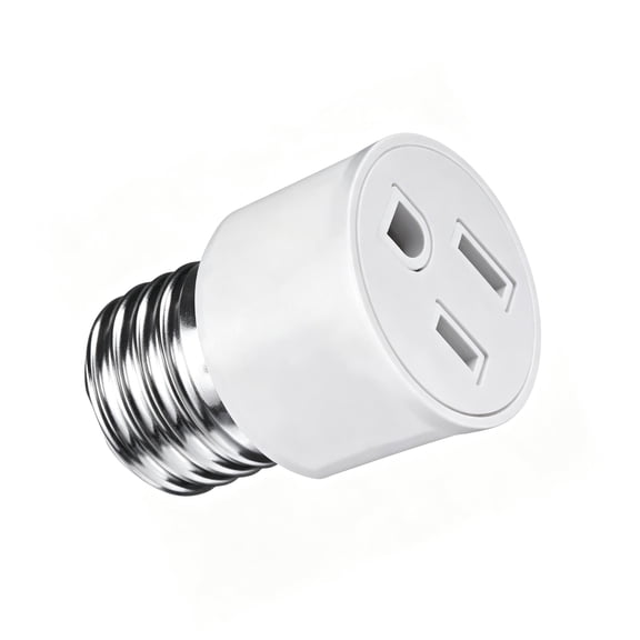 HIBIBUD Outlet Light Socket Adapter,Screw in Outlet Socket,E26 Light Bulb to Outlet Socket Converter,Light Bulb Plug Adapter for Porch Light Socket,Camera,Garage Light (1)
