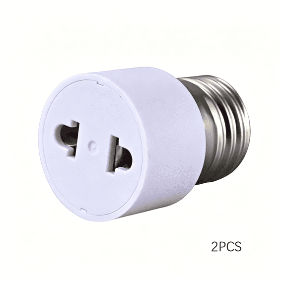 HIBIBUD Outlet Light Socket Adapter,Screw in Outlet Socket,E26 Light Bulb to Outlet Socket Converter,Light Bulb Plug Adapter for Porch Light Socket,Camera,Garage Light(2)