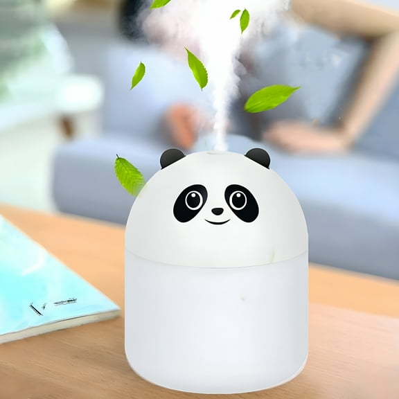 HIBIBUD Panda Humidifiers For Bedroom Steam Inhaler Humidifier For Household 250ml Water Tank Silent Spray With USB Night Light for Home Desktop