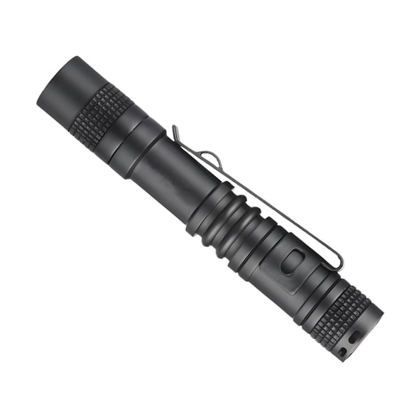 HIBIBUD Clip on Flashlight, Pocket Light, Small LED Pen Light, Black, 5.2"
