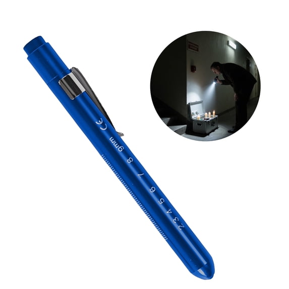HIBIBUD 5.3" Rechargeable Pen Light, Blue LED Pocket Flashlight for Doctors and Nurses
