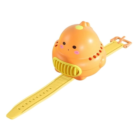 HIBIBUD Personal Fan with Wrist Strap - Cute Pet Watch Fan - Battery Operated,USB Rechargeable Fan,3 Adjustable Speed - Portable Fans for Kids Children Boys Girls Indoor Outdoor (Orange)