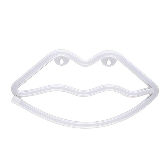 HIBIBUD Pink Lip Shaped Neon Sign, LED Wall Decor Light for Bedroom, Living Room, Bar, Wedding Party, Portable USB or Battery Powered Neon Art