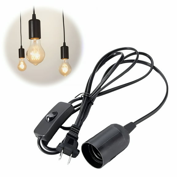 HIBIBUD Plug In Hanging Light Kit Retro Hanging Lights With Plug In Cord E26 E27 Industrial Pendant Light Fixture With On/Off Hanging Lamp For Living Room Bedroom