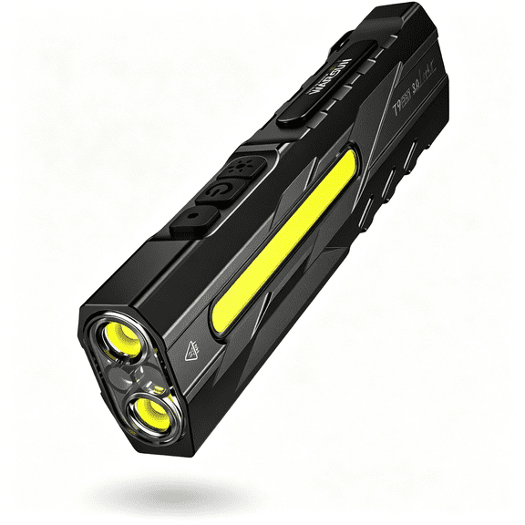HIBIBUD Pocket Flashlight Rechargeable, 1500 Lumen Edc Flashlight with Magnet Base and Clip, Compact Work Light for Dog Walking, Camping, Car Repair, Home Repair, Power Outages and Everyday Carry