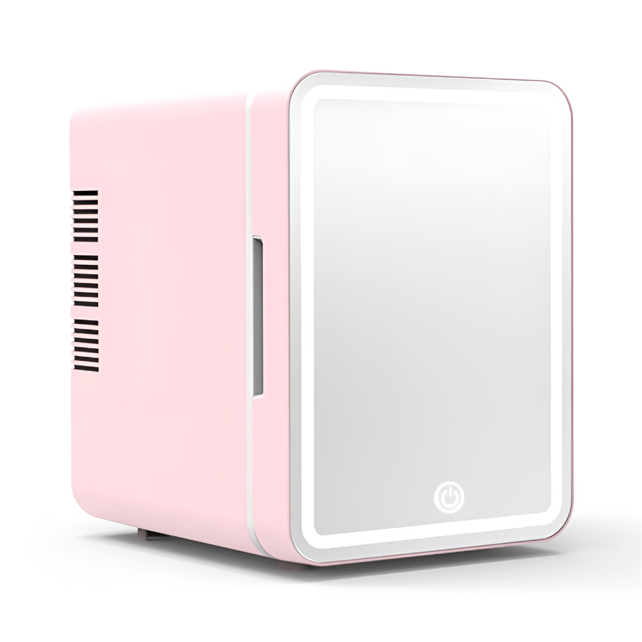 HIBIBUD Portable 4L Skincare Fridge,Three Adjustable Lighting,Mini Fridge Cooler and Warmer,Portable Fridge for Makeup,Skincare,Snacks,Bedroom Vanity (Pink)