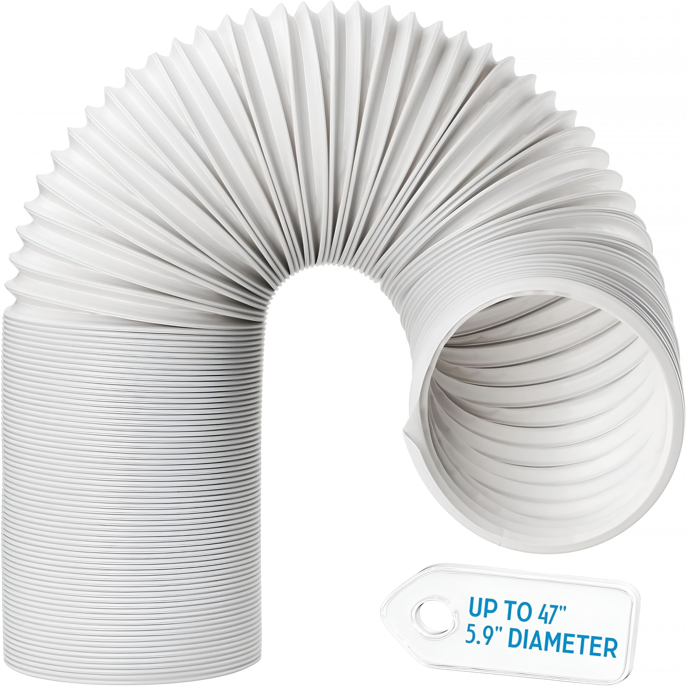 HIBIBUD Portable Air Conditioner Hose Ac Vent Hose,47 Inch Length 5.9 Inch Diameter Ac Replacement Exhaust Hose Anti-Clockwise