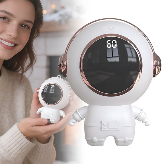 HIBIBUD Portable Astronaut-Shape USB Digital Rechargeable Heater with Fast Heating Technology,Compact Personal Heater for Winter Use with Adjustable Temperature Settings