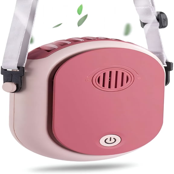 HIBIBUD Portable Hanging Neck Fan Wearable Personal Fan Battery Operated Usb Rechargeable 3 Speed Mini Handheld Air Conditioning Cooling Refrigeration Necklace Fan for Women Eyelash Camping Outdoor
