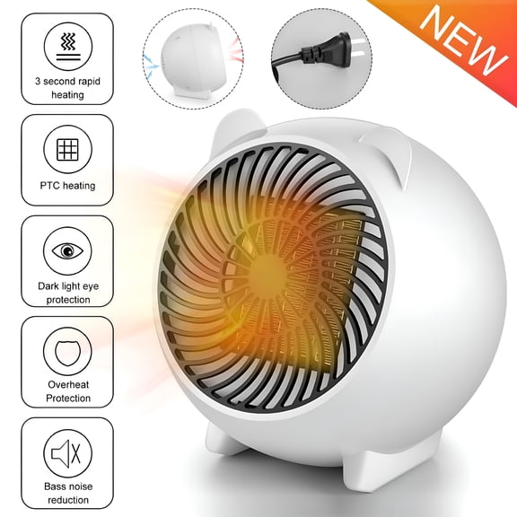 HIBIBUD Portable Heater Office Space Heater Outdoor Heaters For Patio Rechargeable Heater Cordless Bedroom Heaters For Indoor Use Heating Fan Space Heater Small