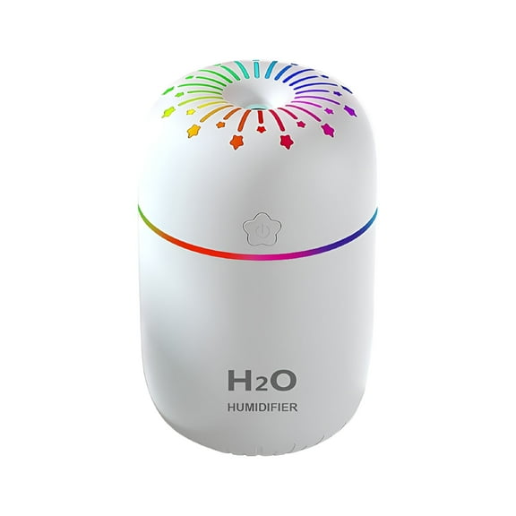 HIBIBUD Portable Mini Cool Mist Humidifier with 7 Color LED Lights, 300ml USB Small Vaporizer for Home, Office, Bedroom, Car Desktop, Quiet Aromatherapy Diffuser with Auto Shut-Off