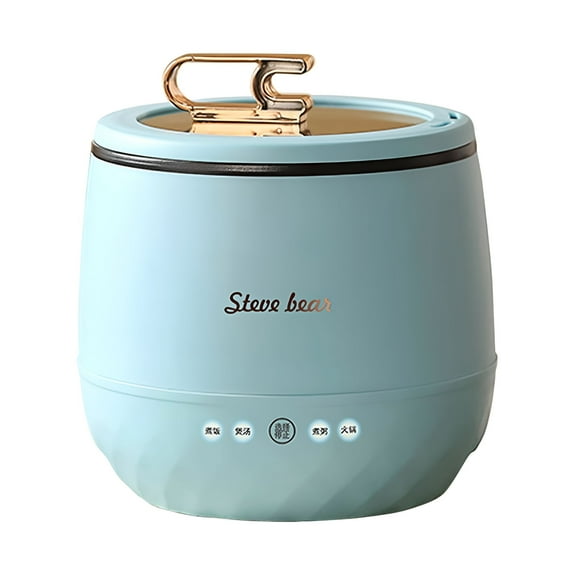 HIBIBUD Portable Mini Rice Cooker 1 Cup,1.8L Small Non-Stick Electric Hot Pot Ramen Cooker for Shabu-Shabu,Noodles,Pasta,for Travel,Office,Cooking Rice,Soup,Dorm for 1-2 People