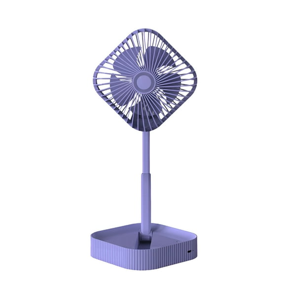 HIBIBUD Portable Pedestal Fan,Foldaway Standing Air Circulator Fan Foldable Desk Fan,Wireless 1200mAh Rechargeable Battery,Control Telescopic 3 Speed Quiet Fan For Home Kitchen (Purple)