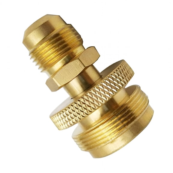 HIBIBUD Portable Propane Tank Regulator Adapter, 3/8 Male Thread Connection for 20-100 lb Cylinders, Brass Fitting for Camping Stoves, Heaters, and Grills