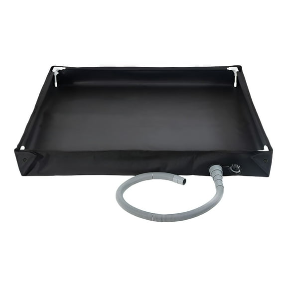 HIBIBUD Portable Shower Pan With Drain Hose Foldable Shower Base For Camping Camping Supplies (Black)