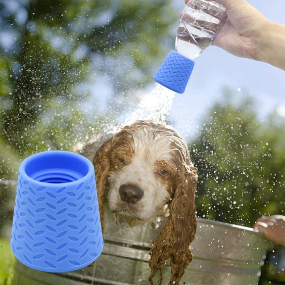 HIBIBUD Portable Silicone Pet Showerhead Handheld Outdoor Dog and Cat Shower High-Pressure Foldable Hose Quick-Clean Grooming Attachment for Bathing Rinsing Camping Travel