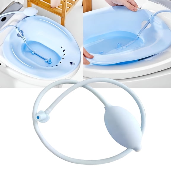 HIBIBUD Portable Sitz Bath Flusher, Manual Bidet Sprayer with Nozzle for Postpartum Care, Hemorrhoid Relief