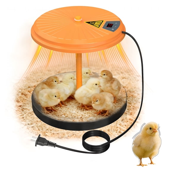 HIBIBUD Poultry Heat Lamp, Smart Thermostat Brooder Heater for Chicks, Ducklings & Goslings, Over-Heat Guard Winter Coop Warmer, Chicken Brooder Plate for Up to 15 Chicks