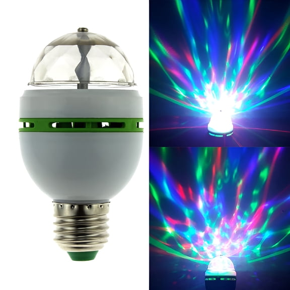 HIBIBUD RGB LED Rotating Disco Party Light Bulb,E27 Screw Base Strobe Stage Light