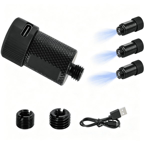 HIBIBUD Rechargeable Archery Bow Sight Light, 3 Brightness Levels Led Compound Bow Sight Light with 1/4-28 3/8-32 7/16-20 Adapter for Bow Hunting 24H Runtime on Fully Charge