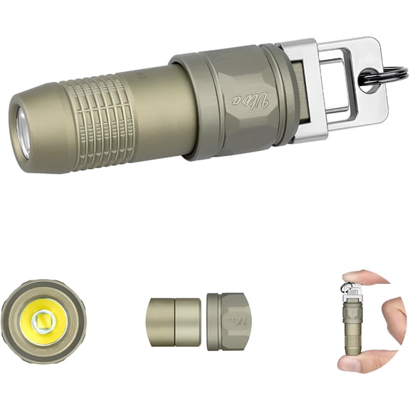 HIBIBUD Rechargeable Edc Flashlight,80 Lumens Mini Led Keychain Light,Easy Take with Pocket Or Attach to Keyring,Bag,for Everyday Carry and Emergencies (Olive-Green)