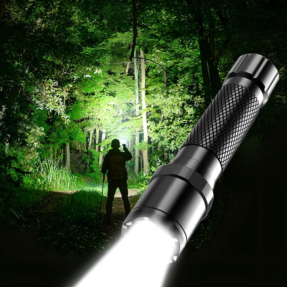 HIBIBUD Rechargeable LED Flashlight, Telescopic Focus USB-C Light, IPX6 Waterproof Tactical Torch with 3 Modes, Compact Heavy Duty EDC Gear for Camping Hiking Emergency