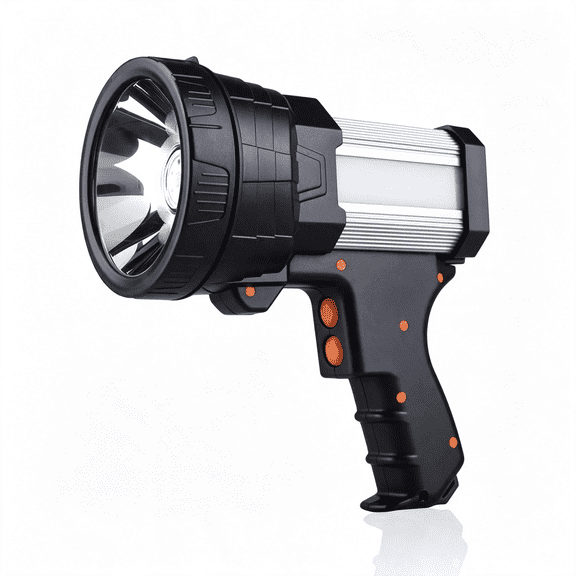 HIBIBUD Rechargeable Spotlight,Super Bright 2000000 High Lumen Led Handheld Spotlight Long Lasting Large Flashlight Searchlight and Flood Camping Flashlight with Foldable Tripod