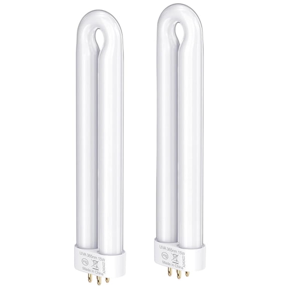 HIBIBUD Replacement Light Bulb Bug Zapper 15W Bug Light Bulbs for K15, X3,T6, T8, T9 Bug Zapper Outdoor 4-Pin Base U Shaped Twin Tube Bulb for Outdoor Mosquito Zapper, 2 Pack