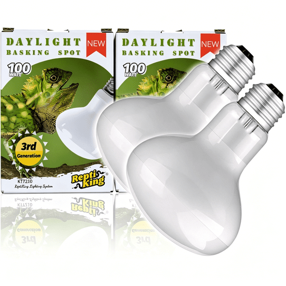 HIBIBUD Reptile Heat Bulb Lamp,2-Pack 100W Daylight Basking Spot,Bearded Dragon/Turtle/Lizard/Gecko Light Bulb,Uva Heat Lamp,Basking Light for Reptiles