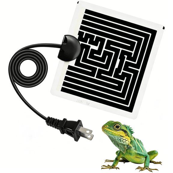HIBIBUD Reptile Heating Pad 6 X 5.5 Inch Reptile Heat Mat with Rapid and Even Heating Reptile Heat Pad under Tank Terrarium Heat Mat for Reptile Turtle Snake Lizard 5 Watt