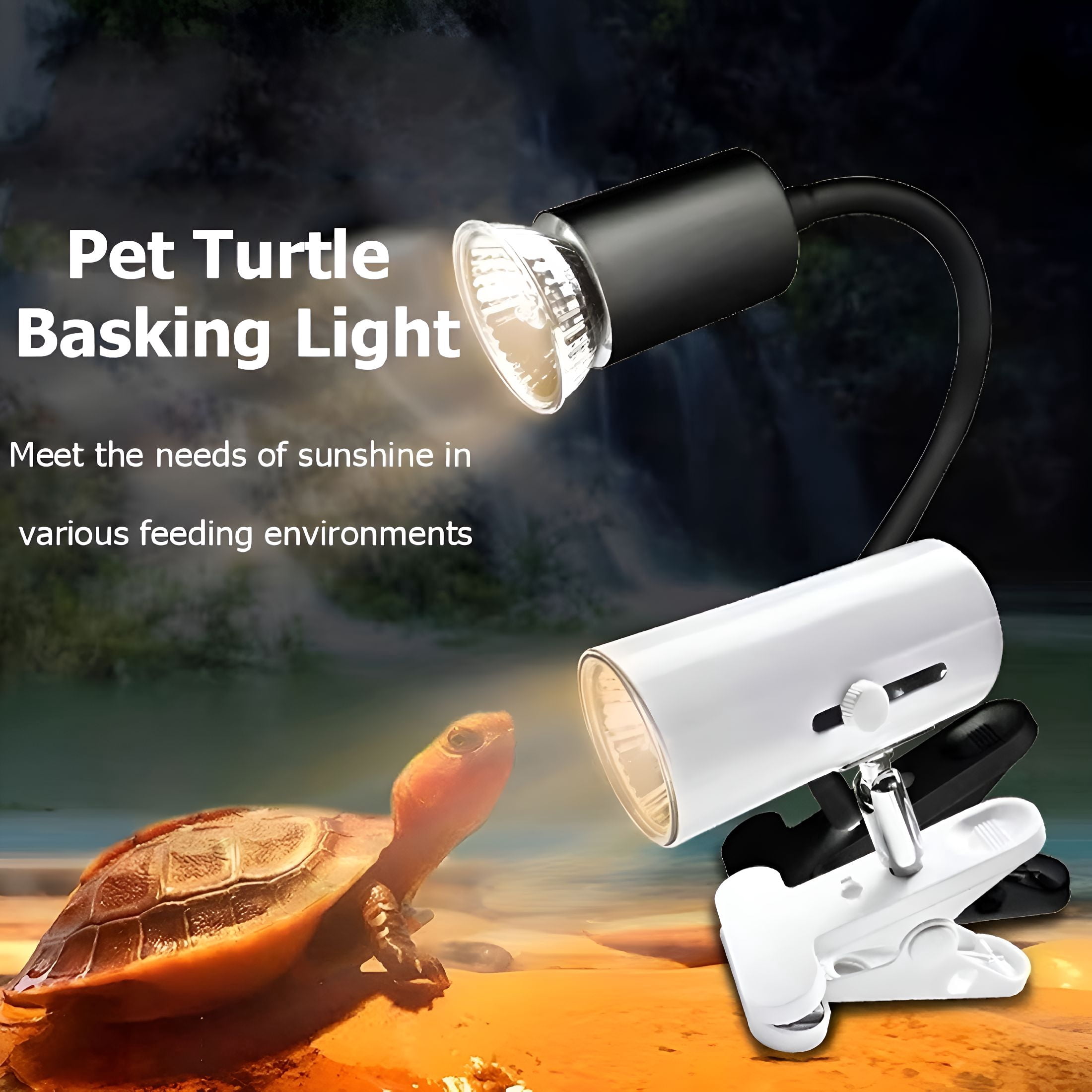 HIBIBUD Reptile Lamp Pet Amphibians Lizards Heat Bulb Turtle Basking UV Light, UVB Light for Turtles, UV Light Bulb (50W)
