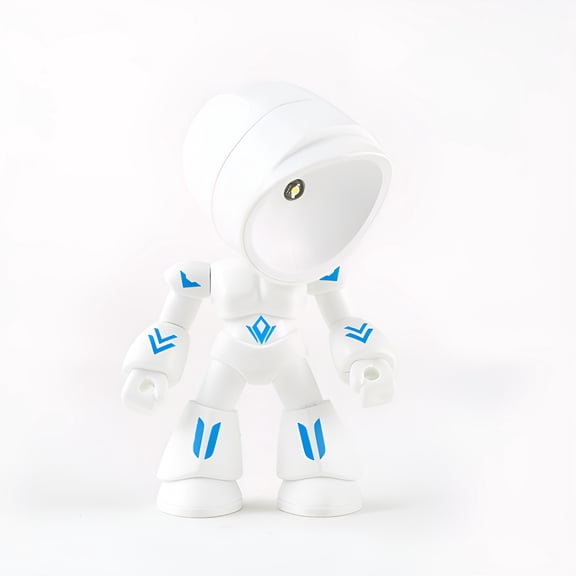 HIBIBUD Robot Led Mini Night Light,Cute Cartoon Robot Table Lamp with Magnetic Base,Posable Arm,Warm Glow,Cordless Portable,for Bedroom,Creative Robot Night Light Table Lamp