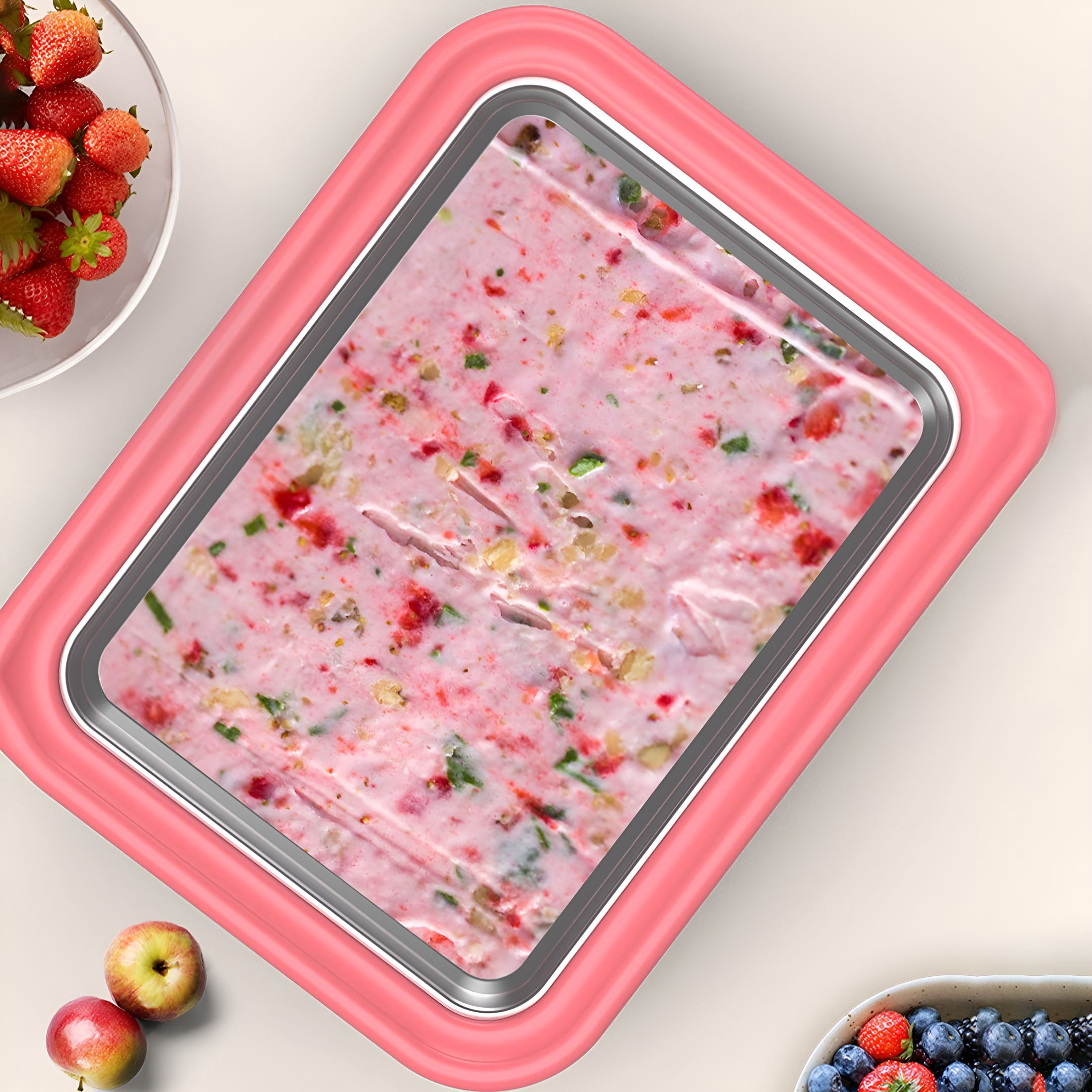 HIBIBUD Rolled Ice Cream Kit Ice Cream Roll Maker Rolled Ice Cream Machine Sweet Pan Instant Cold with 2 Spatulas for Making Rolled Ice Cream Yogurt