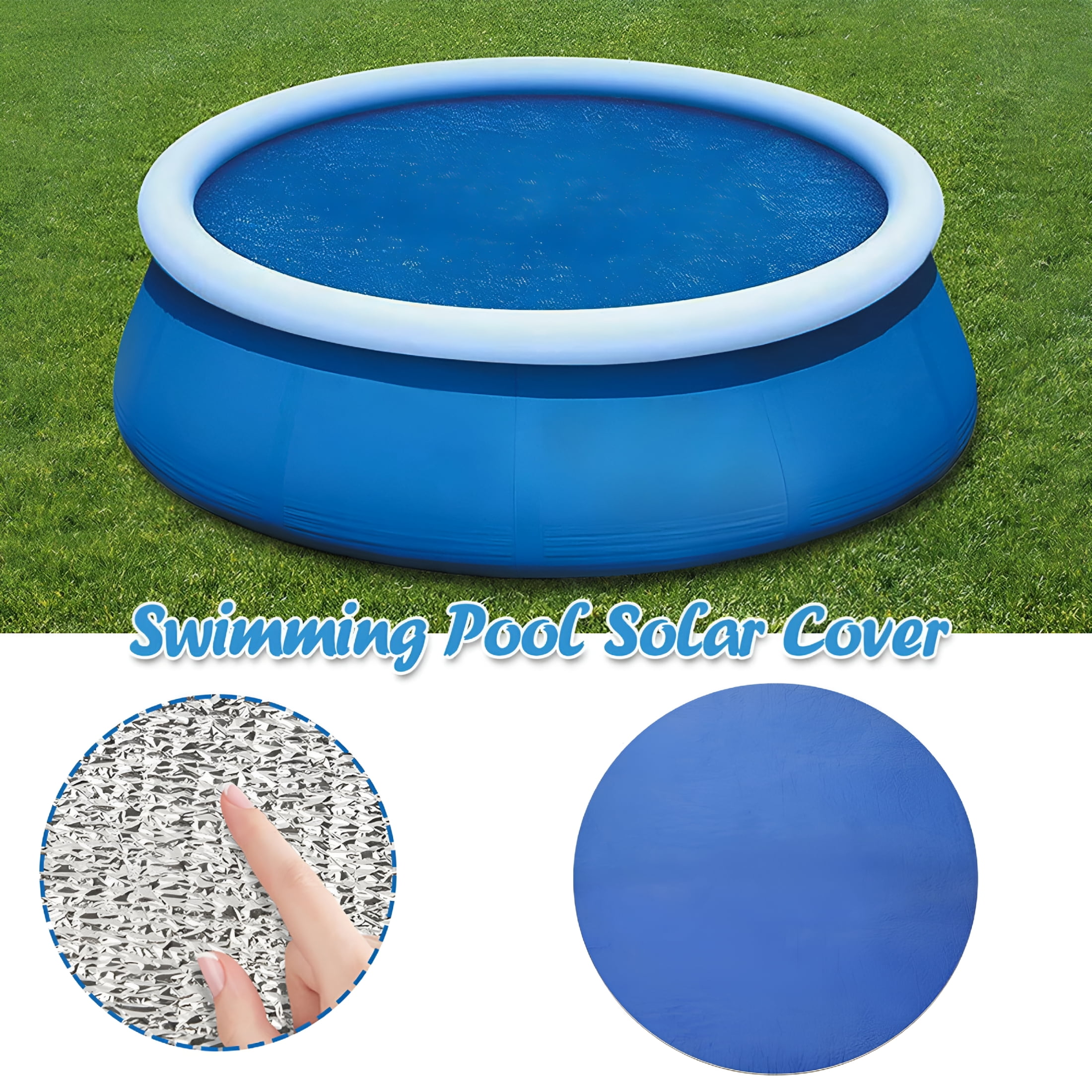 HIBIBUD Round Solar Pool Cover for Above Ground Pools - Blue Pool ...