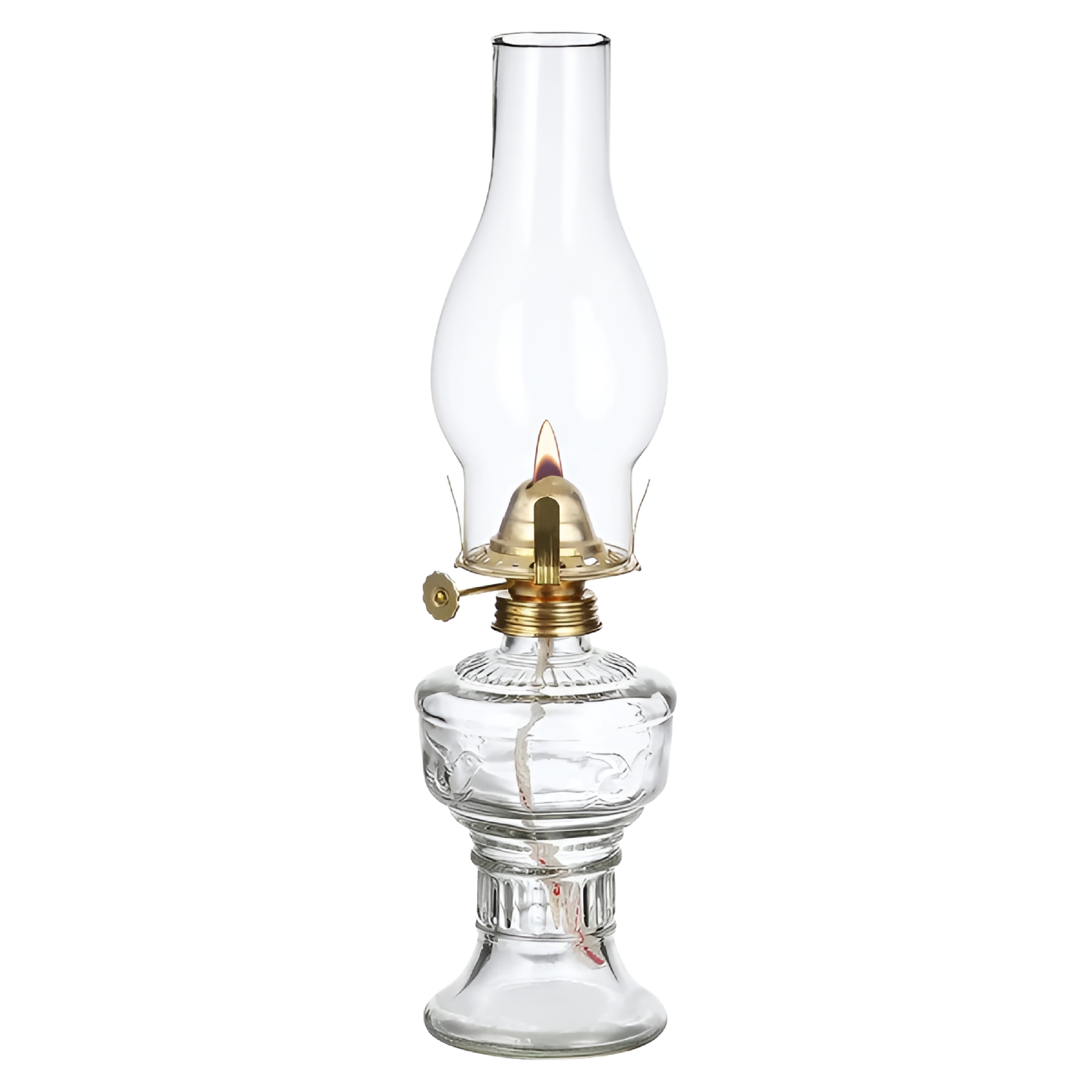 HIBIBUD Rustic Oil Lamp Large Vintage Glass Kerosene Lamp Chamber Oil Lamps for Indoor Use Home Decor Classic Old Hurricane Oil Lamp for Emergency Lighting 12.8''