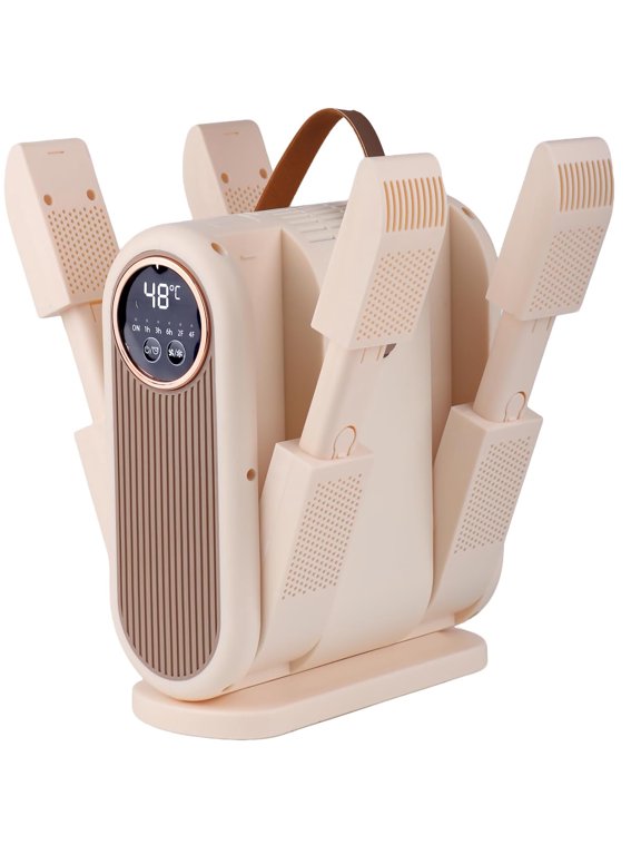 Shoe Dryer Portable Boot Dryer Folds for Easy Storage Constant-Temperature Dehumidification Features Aromatherapy Deodorization 360-Minute Timer 4 Boot Heaters Suitable for Work Boots