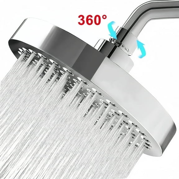 HIBIBUD Shower Head High Pressure Rain,Bathroom Showerhead with Chrome Plated Finish,Adjustable Angles,Anti-Clogging Silicone Nozzles,High Pressure Rain Shower Head
