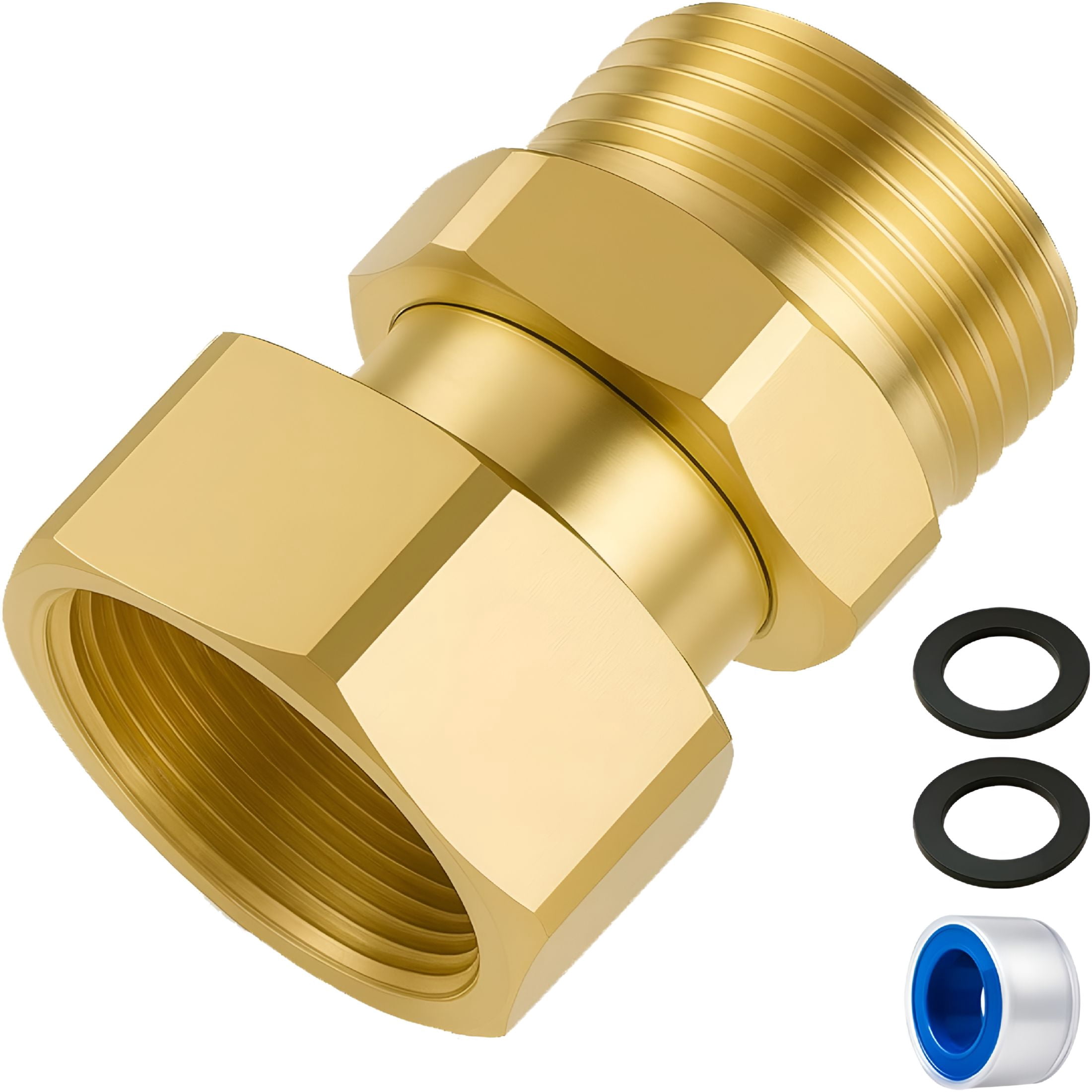 HIBIBUD Shower Hose Adapter and Faucet Adapter Kit,Brass G1/2